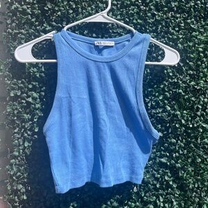 Zara blue crop top